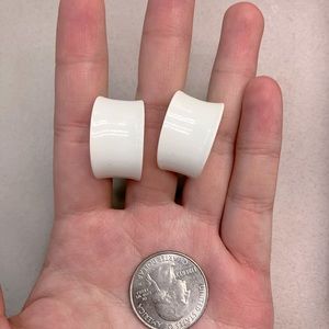 Vintage white hoop clip on earring